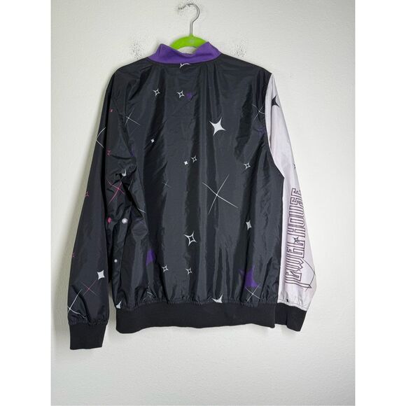 Jewel House Coldest in Town Embellished Black Purple Bomber Jacket Sz M See Note - Picture 5 of 12